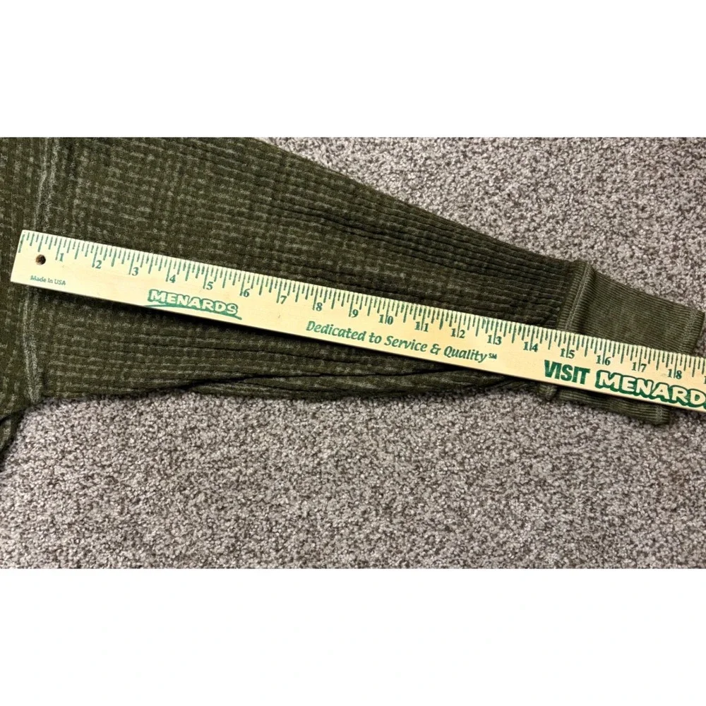 We The Free Free People Olive Green Waffle Knit V-Neck Thermal Top XS Ovr